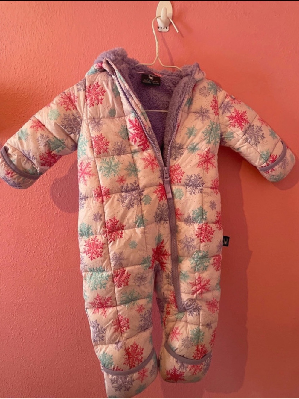 Spyder Snowflake Print Plush-Lined Snowsuit. Multi-Color